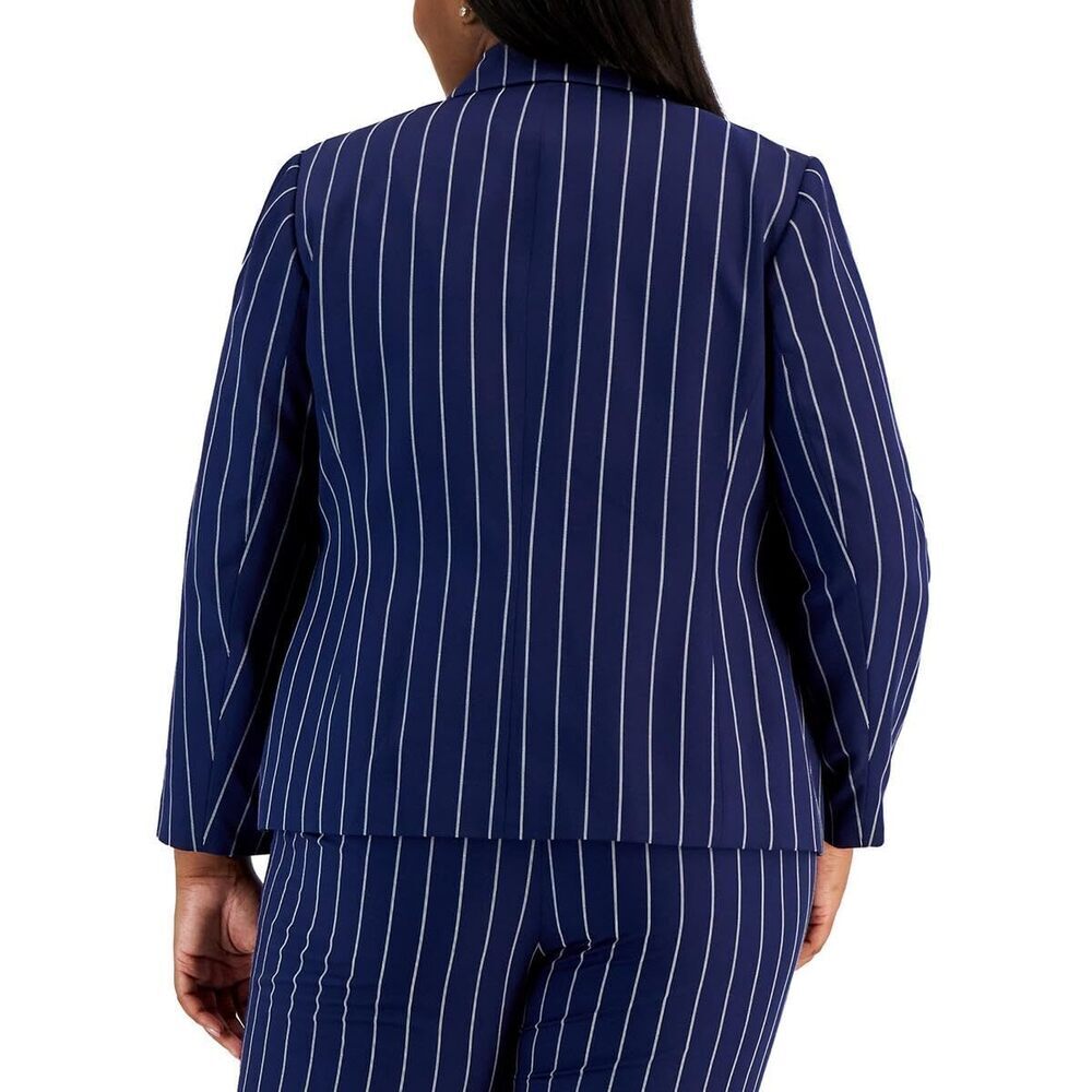 Kasper Plus Size Women's Blue/White Pinstriped Notched-Collar Blazer 22W NWT - Picture 2 of 2